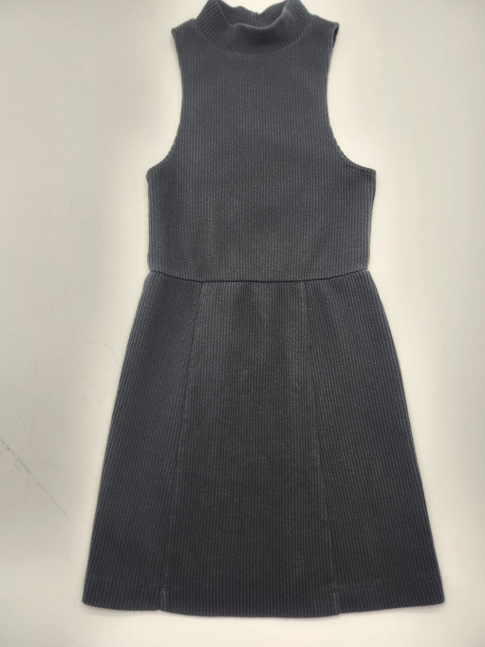 Free People black ribbed knit sleeveless mini dress With mock neckline XS